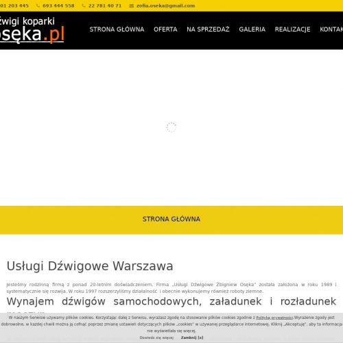 Wynajem dźwigów samochodowych - Warszawa