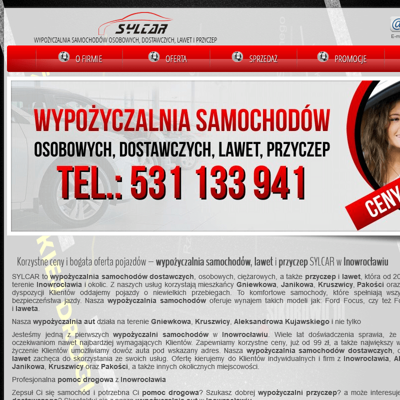 Wynajem samochodów dostawczych Gniewkowo